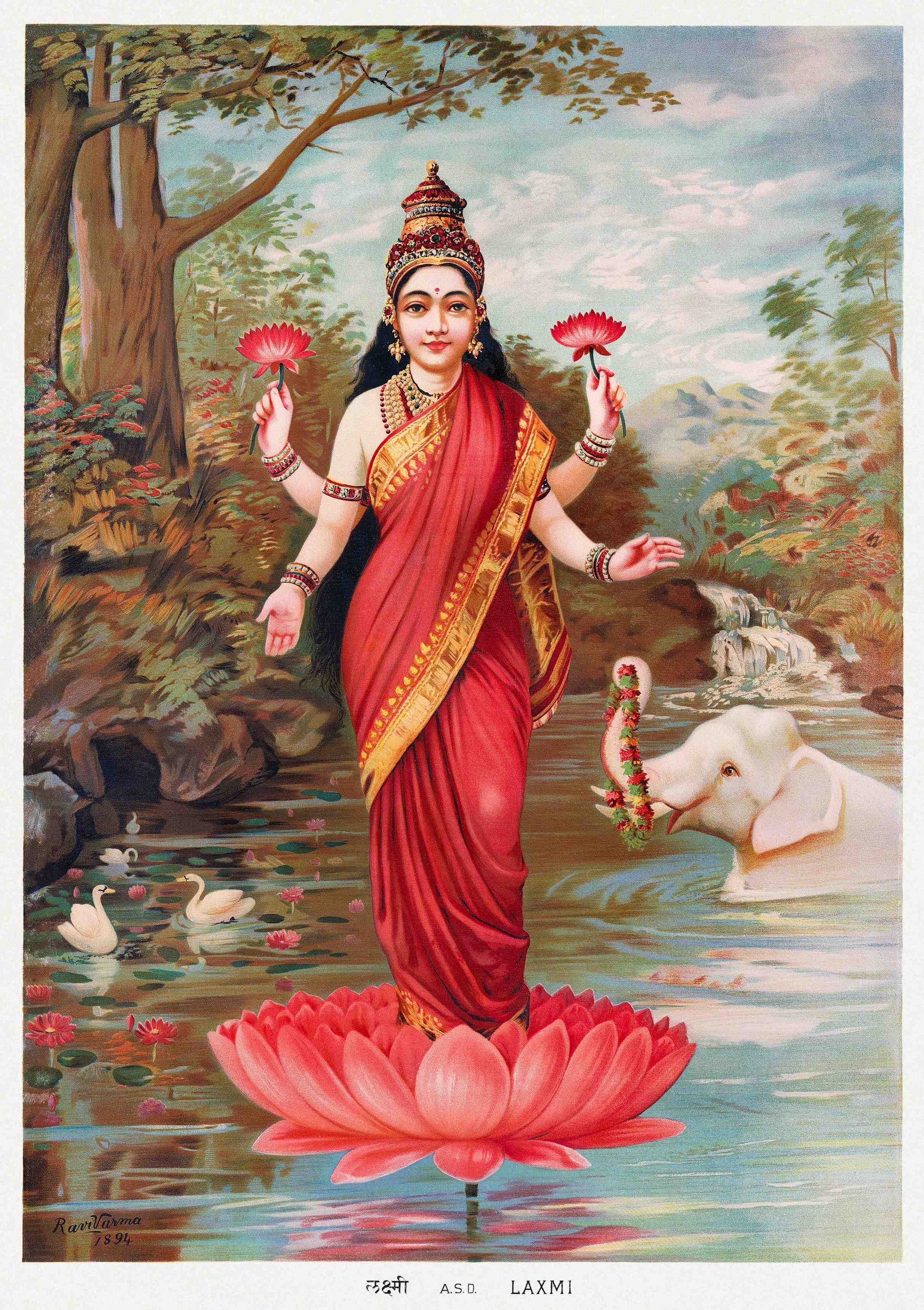 Madskraft "Lakshmi (1894)" – Vintage Hindu Goddess Poster Mads Kraft