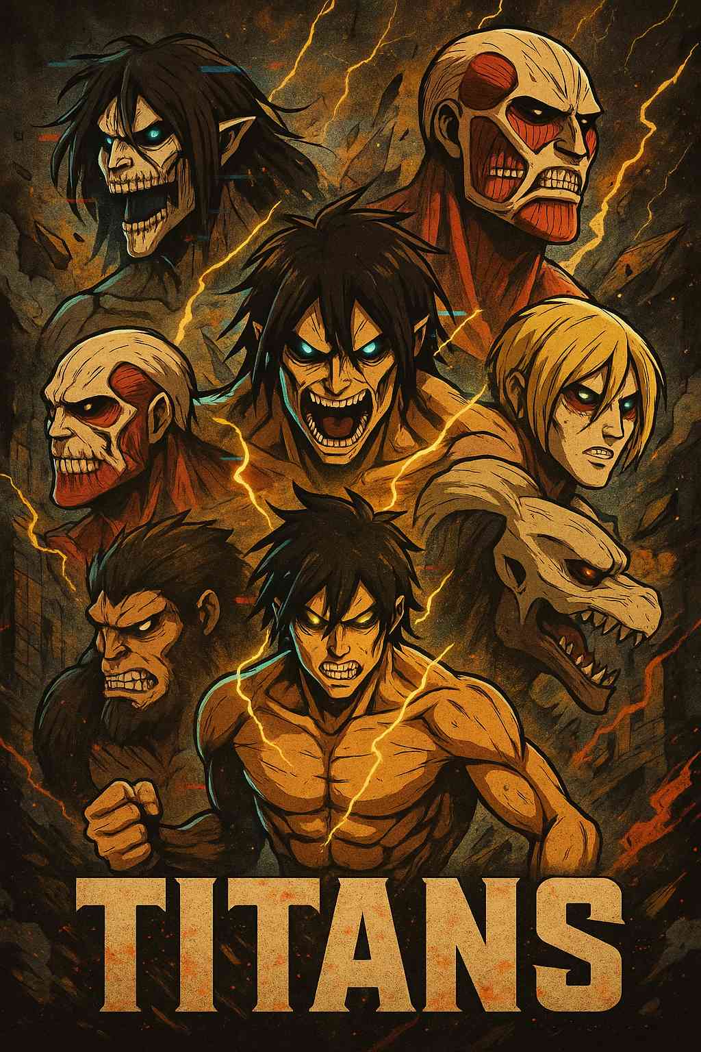 Anime The Titans Wall Poster 300GSM MADSKRAFT Mads Kraft